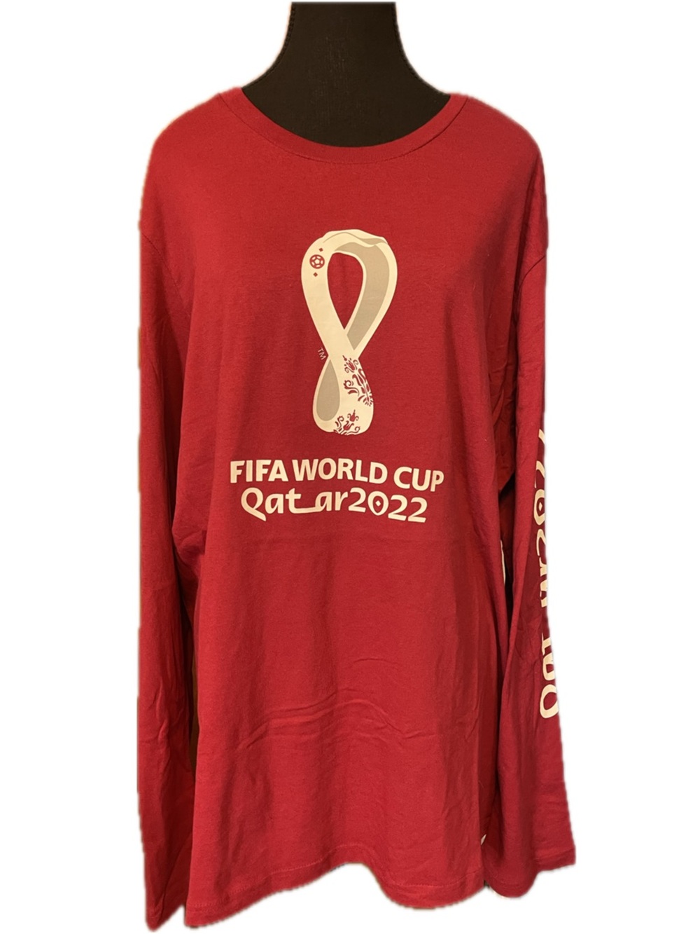NWT Qatar 2022 World Cup Official FIFA Soccer Futbol Long Sleeve Outerstuff Tee